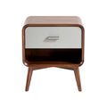 Modern Wooden Nightstand with Drawer and Open Shelf