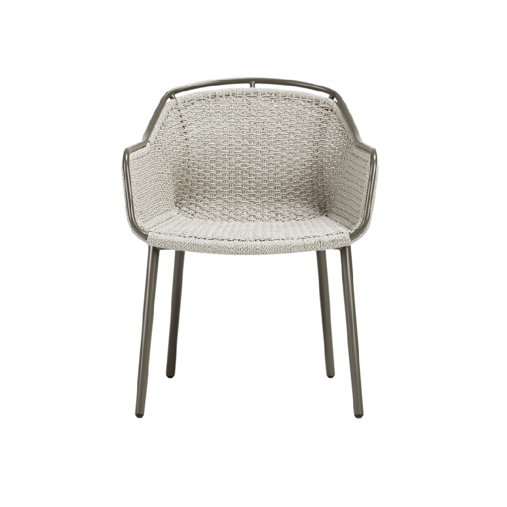 Modern Woven Dining Chair with Sleek Metal Frame
